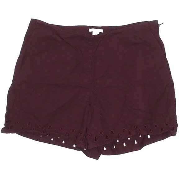 H&M Maroon High Rise Waist Decorative Shorts - Picture 1 of 12